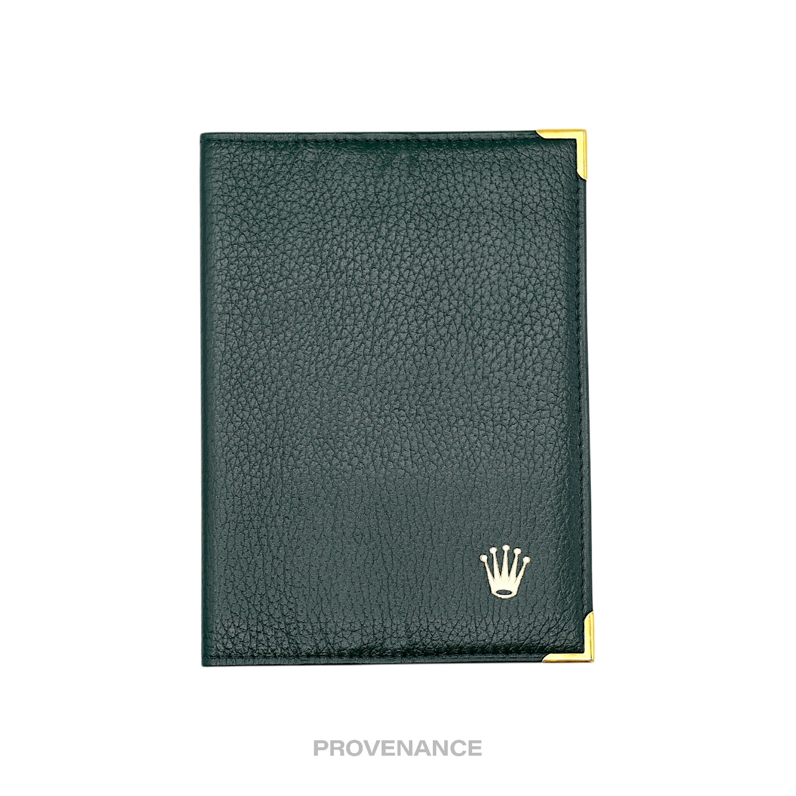 Rolex Crown Passport Wallet  Forest Green Leather